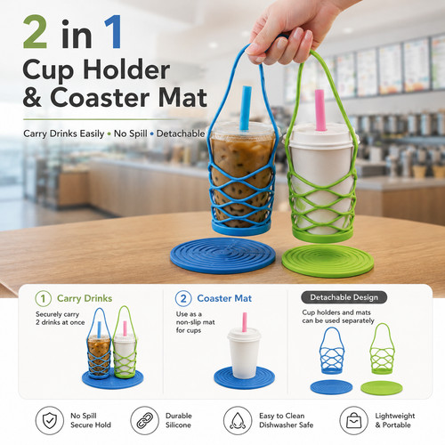 Silicone cup drink carrier - silicone,