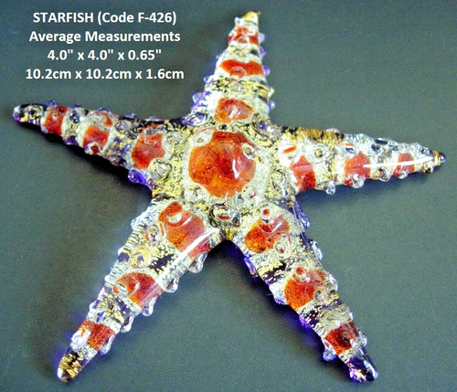Handmade glass starfish - glass,