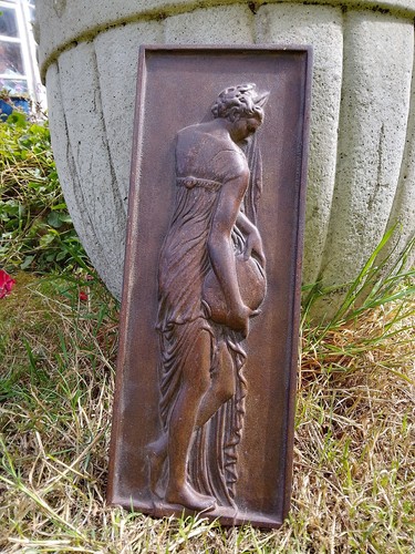 Bronzed metal relief plaque - bronzed,
