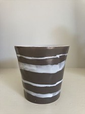 Lovely  Indoor plant pot | 11cm X 11cm | Brown & White Stripes |  