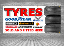 TYRES BANNER TYRE BANNERS  OUTDOOR USE WATERPROOF BANNERS WITH EYELETS PVC SIGN