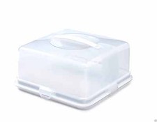 Plastic Cake Box Tub Cake Carry Carrier Storage Container Pretension Portable