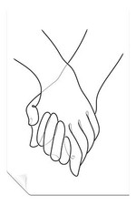 Black Line Art Holding Hands