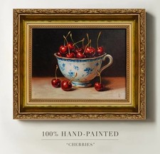 Framed Cherry Hand-Painted Oil