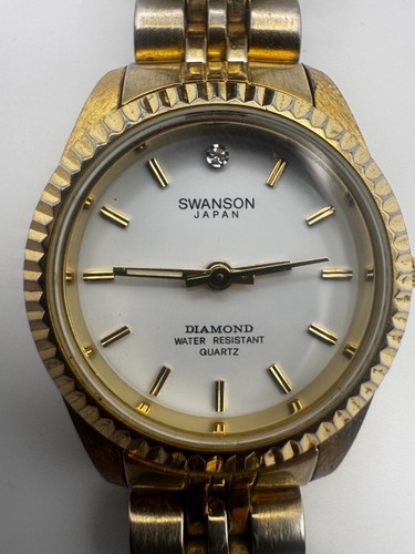 Ladies swanson gold tone watch - gold,