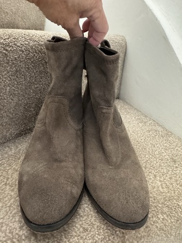 Ash taupe suede western - taupe, ankle