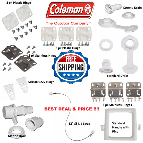 Coleman cooler hinges drain - coleman,