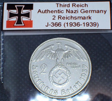 Beautiful Nazi Silver Coin Relic: 2 Reichsmark Historic WW2-Era Artifact, J.366