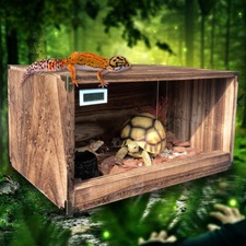Reptile Enclosure Wooden Lizard Snake Frog Turtle Cage Animal Warm Keeping Box