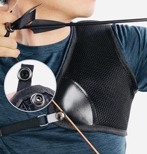 Archery Chest Shoulder Guard Comfortable Nylon Mesh Adjustable Protector Black