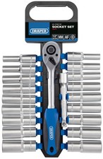DRAPER Combined MM/AF Deep Socket and Ratchet Set, 1/2" Sq. Dr. (20 Piece) [1637