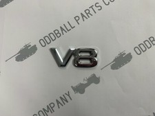 V8 BADGE CHROME SILVER 3D JEEP V8 BADGE EMBLEM ALL MAKES & MODELS UK STOCK