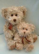 Russ Berrie Bears from the Past RADCLIFFE x 2 - retired - gorgeous shaggy plush