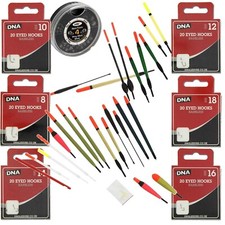 Fishing Tackle Set 24pc Floats 120x Barbless Eyed Hooks Lead Weights Match River