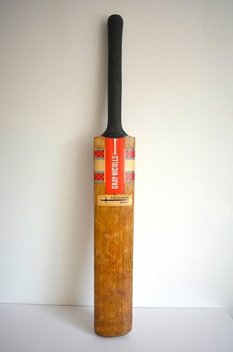 Vintage cricket bat - vintage, gray
