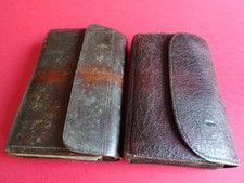 2X LATE VICTORIAN LEATHER FISHING WALLETS FOR ARTIFICIAL FLY FISHING LURES A/F