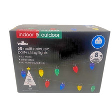 50 Multi Colour Festoon Outdoor String Light Mains Powered  LED Bulb Garden Xmas