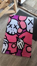 Handmade custom Pink “KAWS” Rug (1m X 0.7m)
