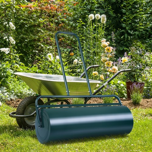 48l steel garden lawn roller - lawn,