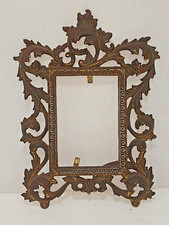Vintage Rococo Style  Photograph stand up Frame Gilt metal Scroll leaf design.