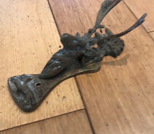 Solid brass stag head door - brass,
