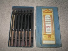 Vintage Set 6 Faux Bone Handle