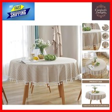 Elegant Round Cotton Linen