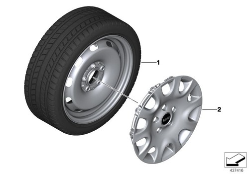 Mini genuine wheel cover - cover, 15"