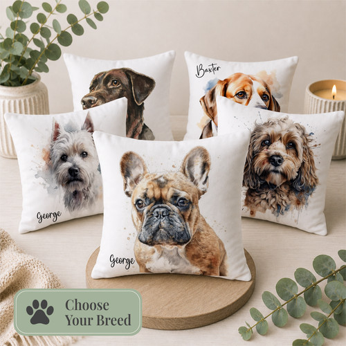 Personalised dog head - head, cushion