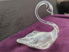 Heron Glass Iridescent Art Glass Swan Ornament