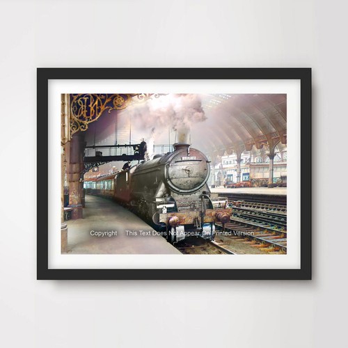 Steam train engine - british, art