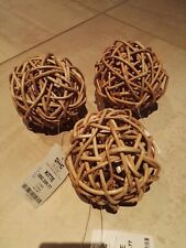 Ikea Kitte Rattan Wicker Type Balls x 3 Decorative Accessories Ornament