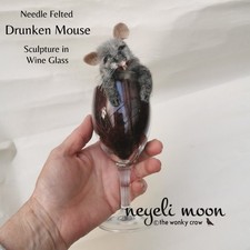 Needle felted Drunken Mouse in