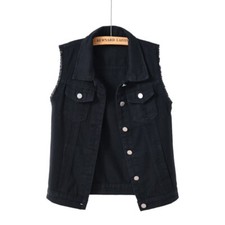 womens denim vest sleeveless