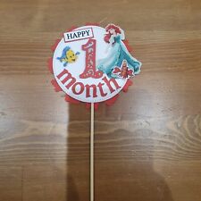 Cake topper for baby girl Happy 1 month  (red) Ariel The little mermaid