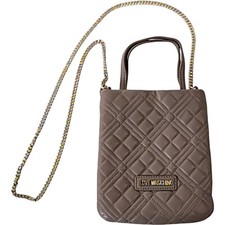 Love Moschino Quilted Crossbody Women's Small Beige Chain Strap Bag