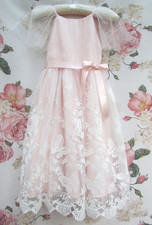 MONSOON Pink Butterfly Floral Bridesmaid Party Occasion Dress 5-6 £65 WORN ONCE