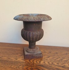 Small Miniature Antique Cast Iron Campana Urn Planter Victorian