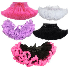 CHILDREN'S KIDS TUTU FLUFFY DANCE BALLET CUTE LILAC BLACK PETTICOAT UK