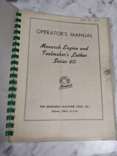 Monarch operator manual - monarch, engine