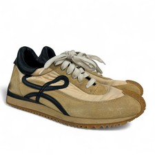 LOEWE Beige Brown Suede Textile Lace Up Casual Trainers Shoes UK6 39 Y01 