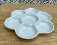 Vintage Heavy Ceramic 7 Well Watercolour Artists Paint Mixing Palette Tray VGC