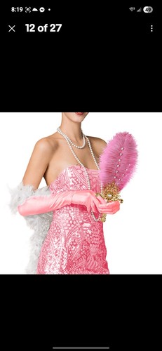 Hand held ostrich feather fan - held,