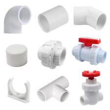 PVC White Metric Plumbing Fittings Pipe For Aquarium Fish Tank Pond Solvent Weld