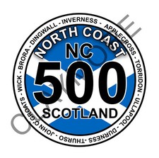 NC 500 Scotland car sticker motorcycle Invernesss Applecross Wick North Coast