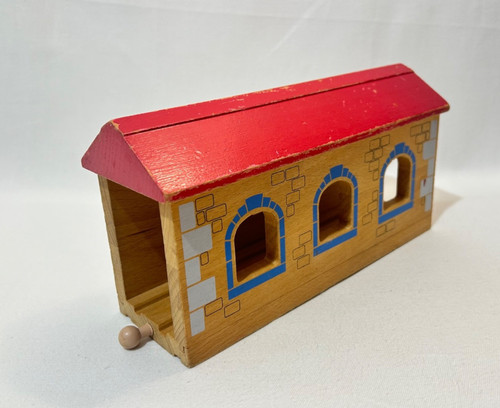 Wooden train track - track, house