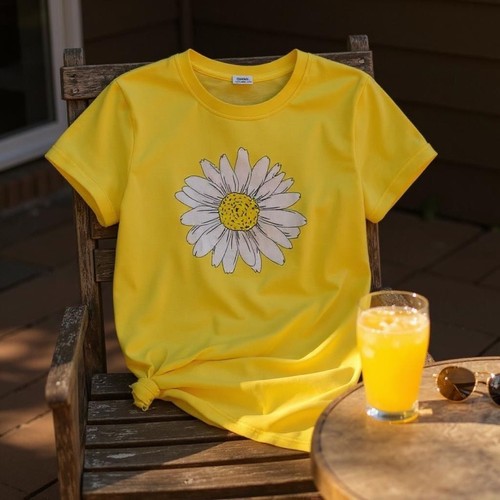 Ladies daisy flower shirt - ladies,