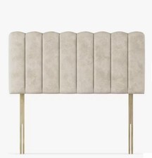 John Lewis & Sealy Shard Upholstered Strutted Headboard, Single, Dove, NEW OTHER