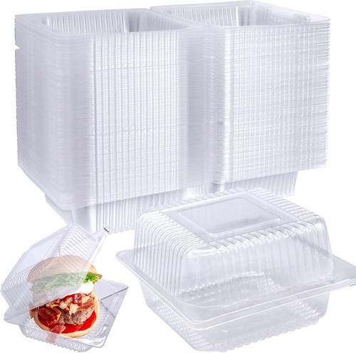 100 pcs clear hinged plastic - 100,