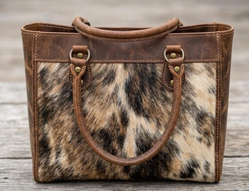 Handmade cowhide leather tote - handmade,